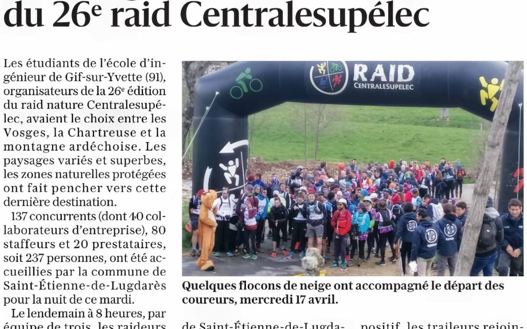 Le bourg accueille le départ du 26ème raid Centralesupélec