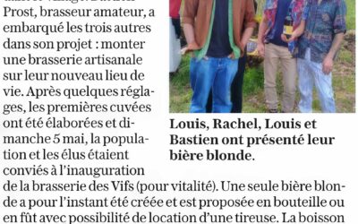 Echo du commerce : la brasserie des Vifs inaugurée