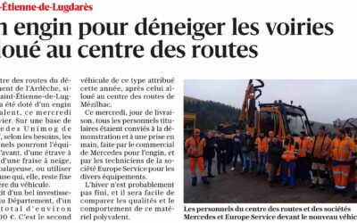 Un engin pour déneiger les voiries alloué au centre des routes