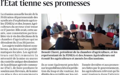 Les agriculteurs attendent que l’État tienne ses promesses