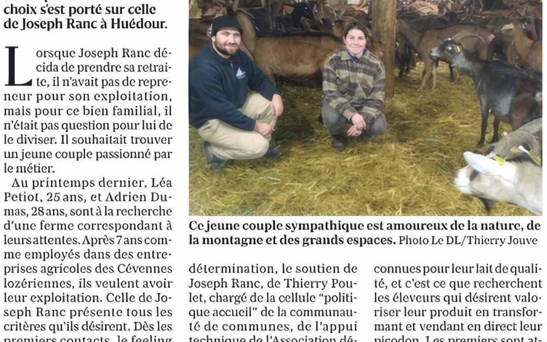 Un jeune couple d&rsquo;agriculteurs s&rsquo;installe dans la commune