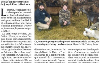 Un jeune couple d&rsquo;agriculteurs s&rsquo;installe dans la commune