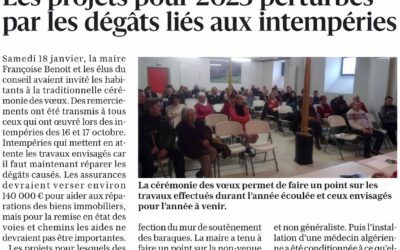 Les projets pour 2025 perturbés par les dégâts liés aux intempéries