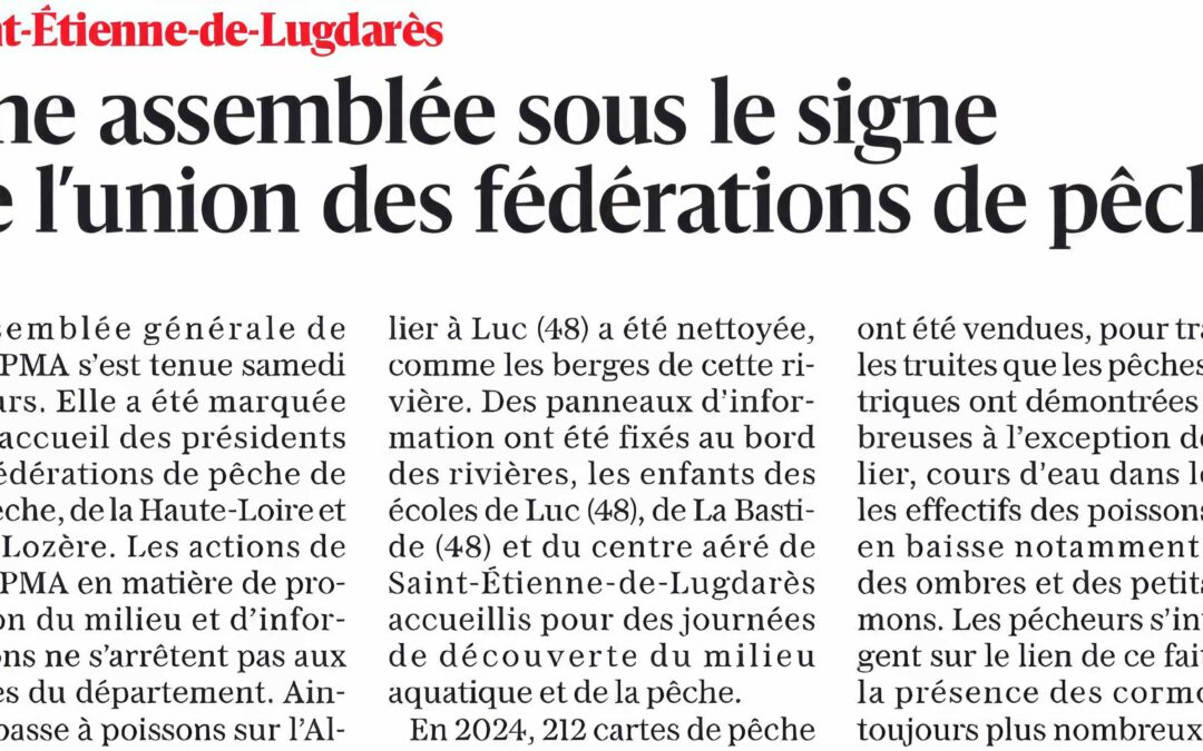 Une assemblée sous le signe de l&rsquo;union des fédérations de pêche