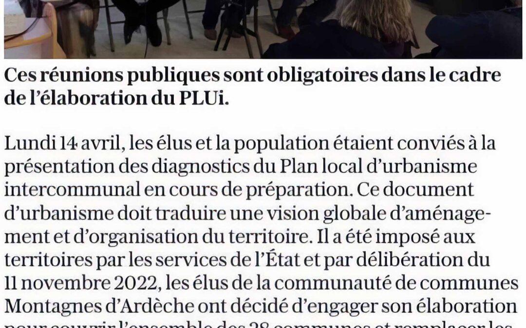 Plan d&rsquo;urbanisme intercommunal : une première réunion publique