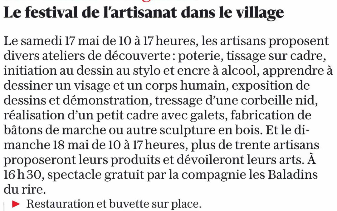 Le festival de l&rsquo;artisanat dans le village