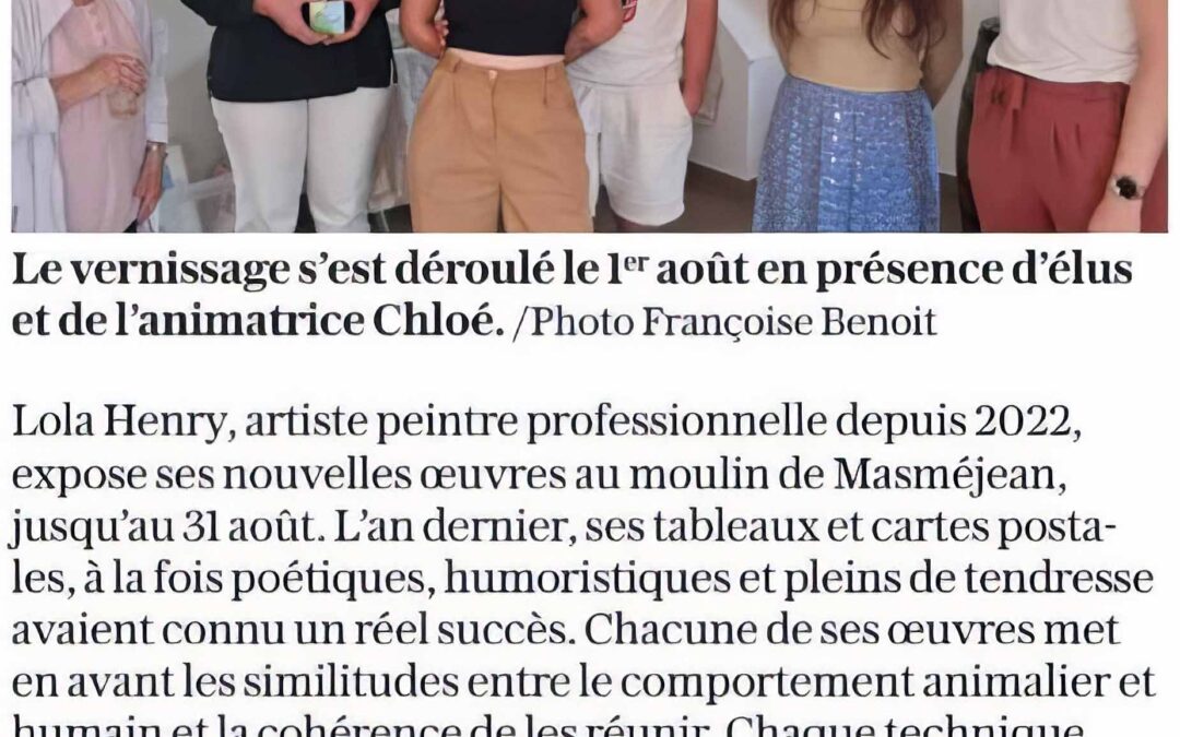 L&rsquo;artiste peintre Lola Henry expose jusqu&rsquo;au 31 août