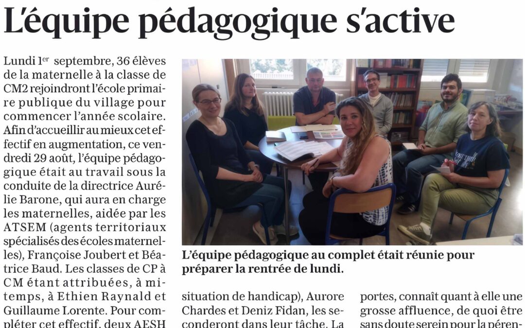 L&rsquo;équipe pédagogique s&rsquo;active