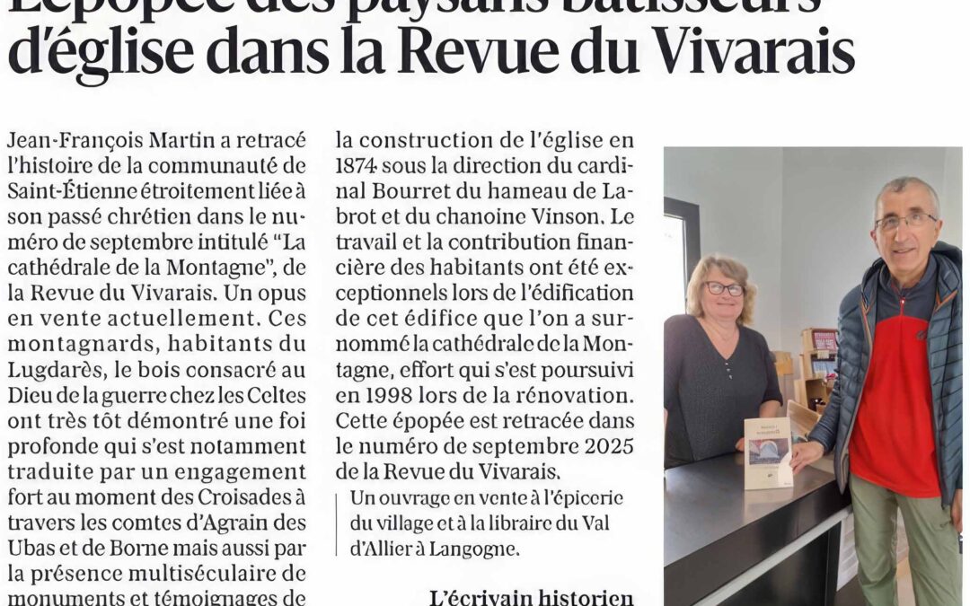L&rsquo;épopée des paysans bâtisseurs d&rsquo;église dans la Revue du Vivarais