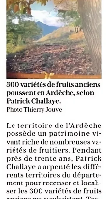 Un livre sur les variétés de fruitiers ardéchois