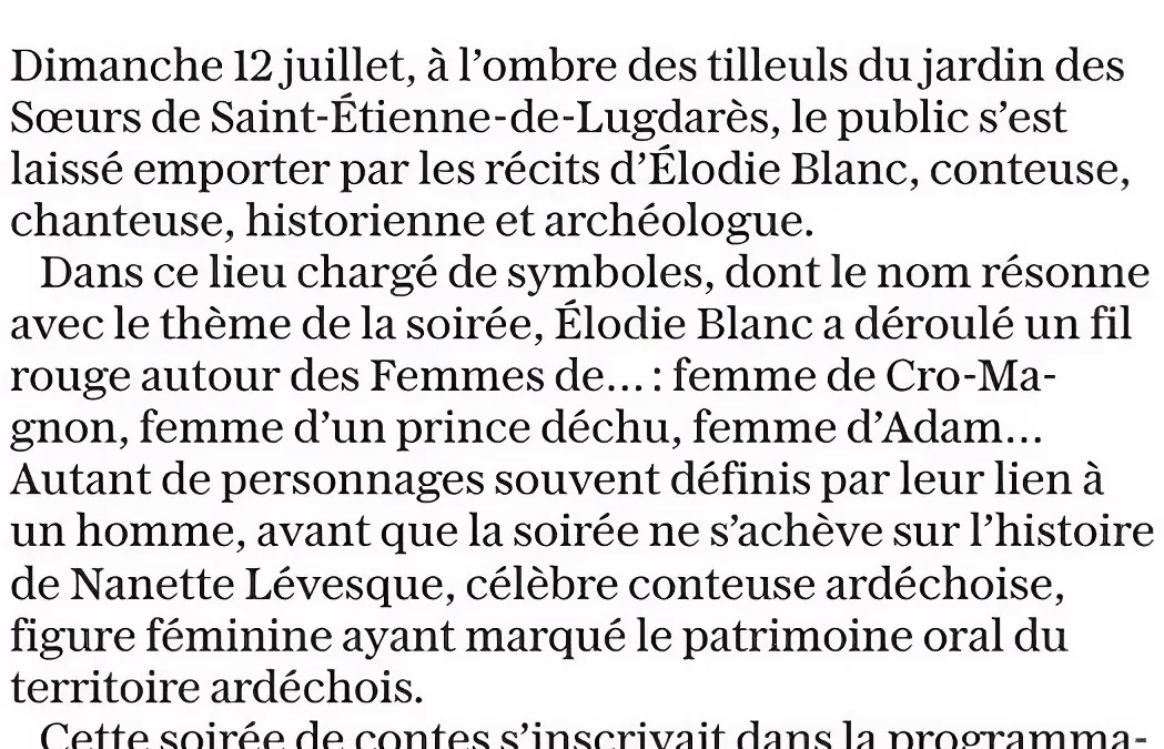 Sous les tilleuls du jardin des Sœurs, les femmes ont repris la parole