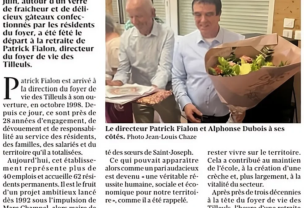 Une page se tourne au foyer de vie des Tilleuls