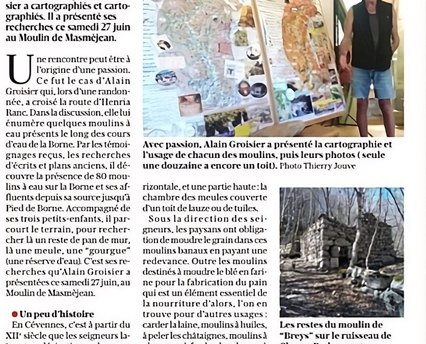 Sur les traces des moulins à eau de la Borne