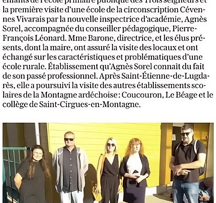 L&rsquo;inspectrice académique à l&rsquo;école pour la rentrée