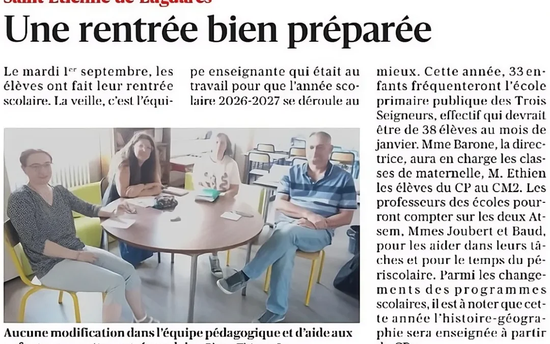 Une rentrée bien préparée